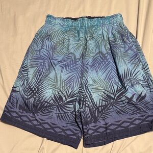 Catalina Blue and Black Kids Swim Trunks